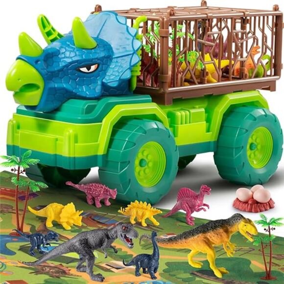 Dinosaur Truck Toy 3-5 Years, Triceratops Transport Car Carrier - Picture 7 of 7